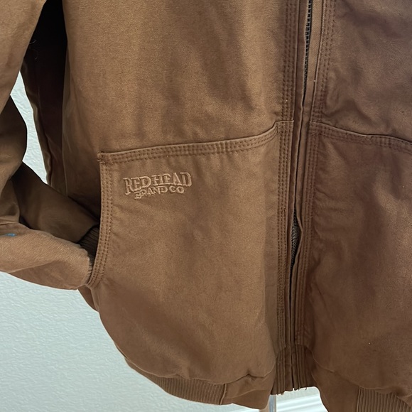 RED HEAD Brand Co. Hooded, pockets CANVAS 💯 % cotton mens JACKET size LARGE - Picture 7 of 16